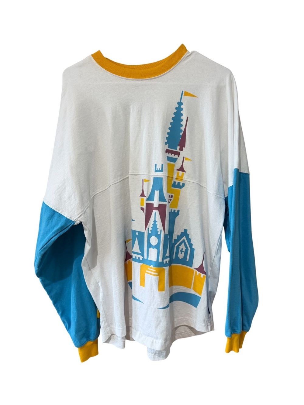 Disney White, Teal & Mustard Castle Long Sleeve  Spirit Jersey Long Sleeve Tee